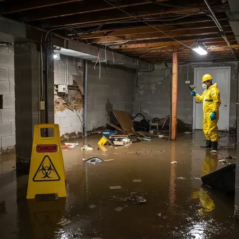 Flooded Basement Electrical Hazard in Gardner, MA Property